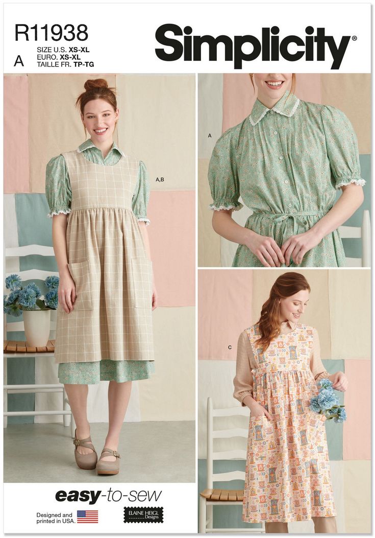 Adaptive Aprons 9835 R11938 Pullover Button Collar Short Sleeve Dress, Tabard Apron ...