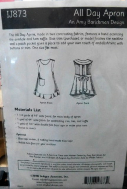 Adaptive Aprons 873 Indygo Junction All Day Contrast Ruffle Apron Pattern One Size ...