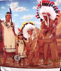7472 Simplicity NATIVE COSTUME UNISEX, HEADDRESS PATTERN XXS-LG Adult  or 7484 Kids Choice Uncut