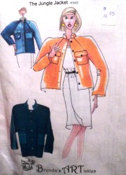 1023 FOLK ART DOLMAN JUNGLE JACKET PATTERN SM-XL 8-22