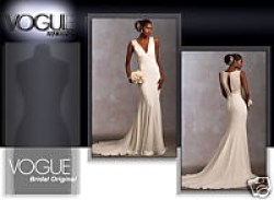 1032 VOGUE CLOSE FIT EMPIRE BRIDE FLOOR DRESS, TRAIN PATTERN 3 SIZES  6-22 Uncut Choice