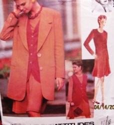 1062 BETTY JACKSON EZ LONG JACKET,VEST,BIAS DRESS PATTERN 6-10