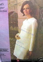 1078 DESIGNER SHORT-LONG SLEEVE DRESS,BELT 1969 PATTERN 12