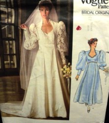 1091 BRIDE EMPIRE DRESS LENGTHS,CHAPEL TRAIN,PETTCT PATTERN 12