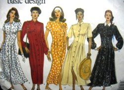 1120 VOGUE BUTTON  LONG SS-LS DRESS EZ PATTERN 8-12 Uncut