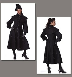 1148 KATZ TREKKIE LONG FLARE COAT,CAPELET PATTERN 6-20 2 SZ