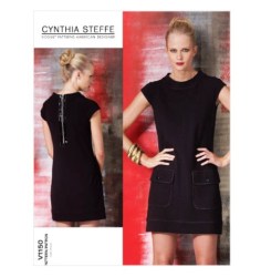 1150 STEFFE STRETCH SHORTER CAP SLEEVE POCKET DRESS PATTERN 8-14