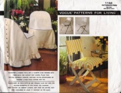 1156 VOGUE PATIO CHAIR COVERS, CHAISE/ FOLDING CHAIR PADS PATTERN