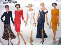 1173 Vogue EZ SS- LS BUTTON TOPS, TAPER- FLARE SKIRT PATTERN 6-10, 12-16, or 18-22 choice