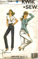 1204  KWIK SEW  LADIES BACK YOKE JEANS PATTERN 14-20, 6-12 CHOICE