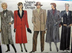 11220 VOGUE LOOSE LINED 1-2 BREASTED COAT 3 LENGTHS PATTERN 10 or 18 or 6 choice  uncut