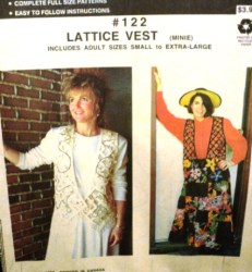 122 120  MACPHEE FEM LOOSE BOXY  LATTICE VEST PATTERNS SM-XL
