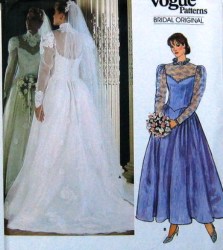 1248 1980S BRIDE FLOOR DRESS,CHAPEL TRAIN,PETTICOAT PATTERN 12