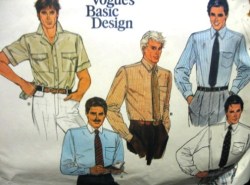 1271 VOGUE MEN'S SS-LS YOKE SHIRT PATTERN 15 1/2,16 1/2 or 17''