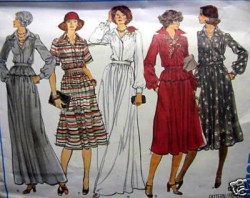 1274  Vogue DRESS LENGTHS, PEPLUM TOP, SKIRT 70s Basic Design PATTERN 10 or 12 Choice 