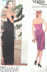 1275 SASSOON STRAPLESS BACK RUFFLE DRESS LENGTHS PATTERN 8,10,12