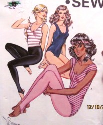 1288 KWIK SEW 1988 STRETCH SLEEVELESS  LEOTARDS, STIRRUP TIGHTS PATTERN XS-L UNCUT