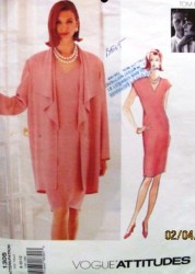 1305 PLATT UNLINED CASCADE COLLAR JACKET,V DRESS PATTERN 8-12