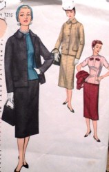 1321 SIMPLICITY 1955 BOXY JACKET, SKIRT, SS BLOUSE 3 PIECE SUIT PATTERN 12 1/2 31''B
