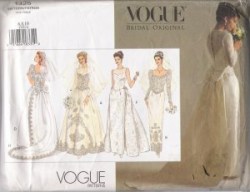1325 VOGUE BRIDE DROP WAIST STRAIGHT -FLARE DRESS, DETACH TRAIN PATTERN 6-10