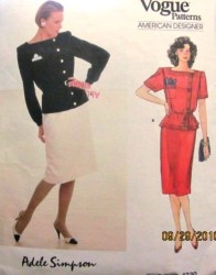 1330 ADELE SIMPSON ASYMMETRIC SS-LS TOP, SKIRT PATTERN 12