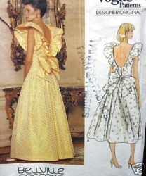 1355 VOGUE SASSOON RUFFLE BACK-V DRESS LENGTHS PATTERN 8, 10, 12, 14, 16 choice