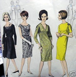 1357 60 VOGUE BASIC DRESS SLEEVES OR NOT PATTERN 16 36" BUST