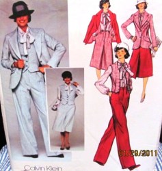 1369 VOGUE C KLEIN TAILOR JACKET, VEST, BLOUSE, BOTTOMS PATTERN 12,10, 8 CHOICE