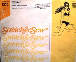 1375 2 PIECE 1974 STRETCH & SEW BIKINI BATHINGSUIT PATTERN 8-18