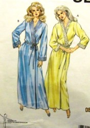 1385  KWIK SEW 1984 LONG WRAP TIED ROBE PATTERN  XS-LG UNCUT