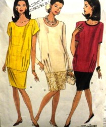 8299 EZ MATERNITY DROP WST SS-LS LOOSE DRESS PATTERN 12-14