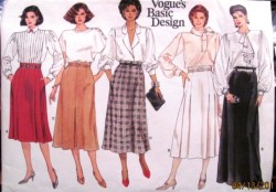 1399 VOGUE A-LINE- FLARE PLEAT SKIRT 3 LENGTHS PATTERN 8,10,12,14