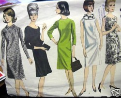 1415 VOGUE 1960s BASIC PRINCESS DRESS SLEEVES OR NOT, COLLAR PATTERN 14