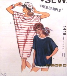 1418 WOVEN/KNIT SLEEVELESS PULLOVER COVERUP LENGTHS PATTERN XS-L