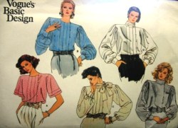 1424 VOGUE LOOSE ASYMMETRIC SS-LS TUCK BLOUSES PATTERN 10,12 CHOICE
