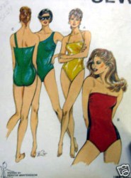 1431 SWIMSUITS 1-2-3 PC BATHING SUITS, SKIRT PATTERN 4-10