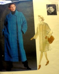 1433 Vogue  J GEORGE A-LINE UNLINED POCKET COLLAR COAT LENGTHS PATTERN 6-22 30.5"-44B Uncut