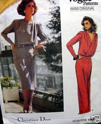 1449 Vogue  C DIOR Long Camisole Panel Long Sleeve Dress Lengths Pattern 12 or 16 uncut choice