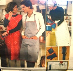 1450 Vogue APRON DRESS, APRON - BUTCHER BLOCK, LINENS PATTERN MD, SM or LARGE CHOICE