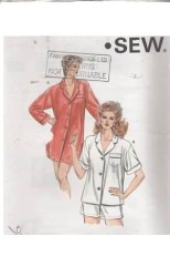 1483 KWIK SEW CUTE SHORTIE PAJAMAS, NIGHT SHIRT PATTERN XS-LG UNCUT