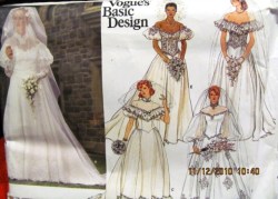 1511 VOGUE OFF SHOULDER DROP WAIST BRIDE GOWN, TRAIN, PETTICOAT PATTERN 12