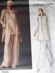 1543 VOGUE UNGARO LONG JACKET, TOP,  WIDE CUFF PANTS PATTERN 6-10,18-22