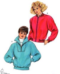 1566  KWIK SEW FLEECE LONG SLEEVE PULLOVER/ ZIP JACKETS PATTERN XS-L UNCUT