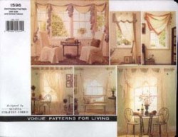 1596 VOGUE DRAPE CURTAIN, VALANCE, SWAG, JABOT, CHAIR COVER, PILLOW PATTERN
