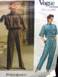 1598 YSL STRAIGHT SS-LS BLOUSON POCKET JUMPSUIT PATTERN 10