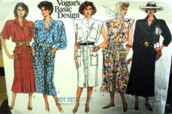 1674 VOGUE BLOUSON POCKET STRAIGHT -FLARE DRESS LENGTHS PATTERN 8-12 OR 20-24 UNCUT CHOICE