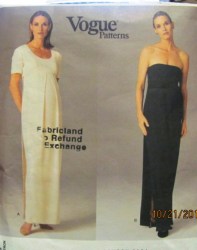 1689 VOGUE LAUREN SARA MATERNITY STRAPLESS/ SS LONG DRESS, OVERLAY PATTERN 8-18 NEW 2 sizes choice