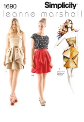 1690 SIMPLICITY DESIGNER STRAPLESS DRESS, PEPLUM SKIRT, TOP PATTERN 4-20 2 SIZES UNCUT