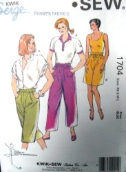 1704 CUTEST CUT OFF ELASTIC WAIST PANTS 3 LENGTHS PATTERN XS-LG