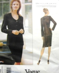 1705 Vogue Donna Karan DKNY LINED HIP JACKET, TAPER SKIRT 1996 PATTERN 6-10, or 12-16; or 18-22 choice uncut